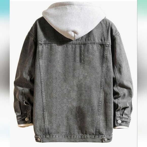 DOSLAVIDA Men's/Unisex Distressed Denim Button Down Jean Jacket - NWT - Picture 5 of 7